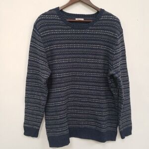 Merona Mens Fair Isle Chunky Wool Blend Sweater Size XXL Blue Heritage Outdoors